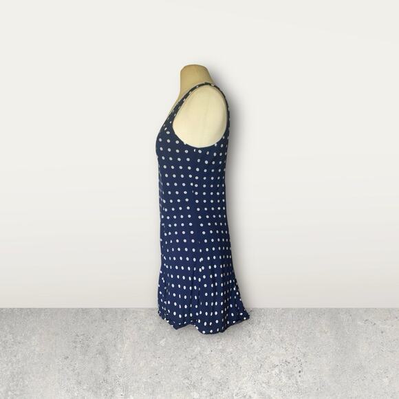 Abercrombie & Fitch Polka Dot Navy and White Swing Dress Size Large - Picture 3 of 15